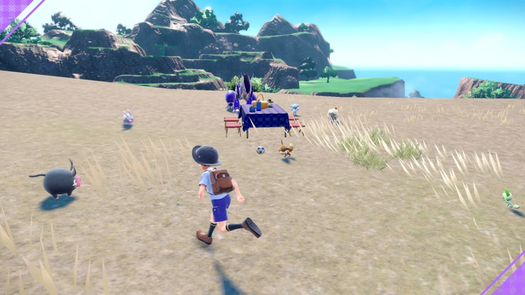 Trainer has a picnic in the open area of Pokémon Scarlet and Pokémon Violet.